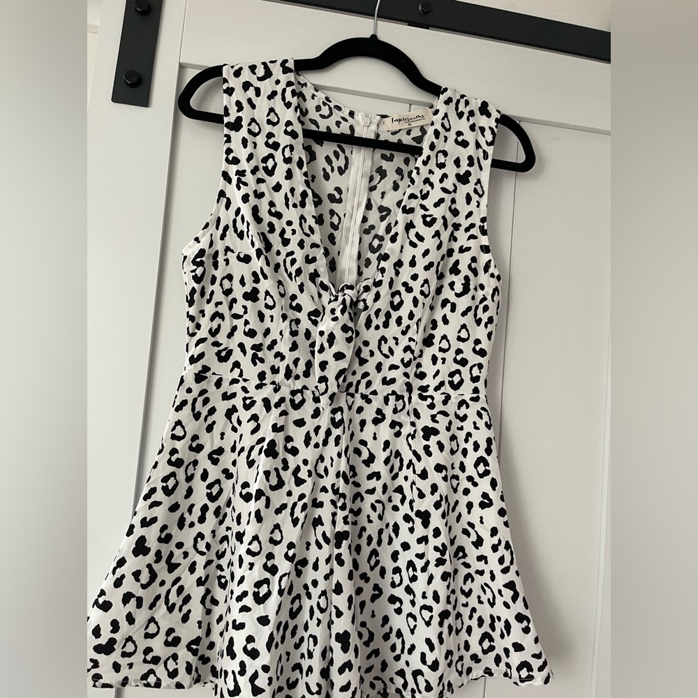 Leopard Print Sleeveless Romper